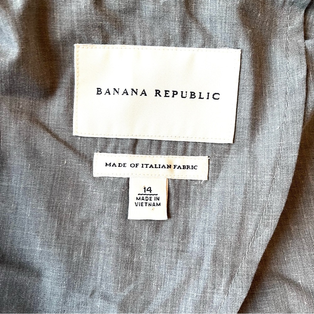 Banana Republic Women’s Wool Blend Blazer Size 14 Jacket Gray Military Style - Picture 7 of 9